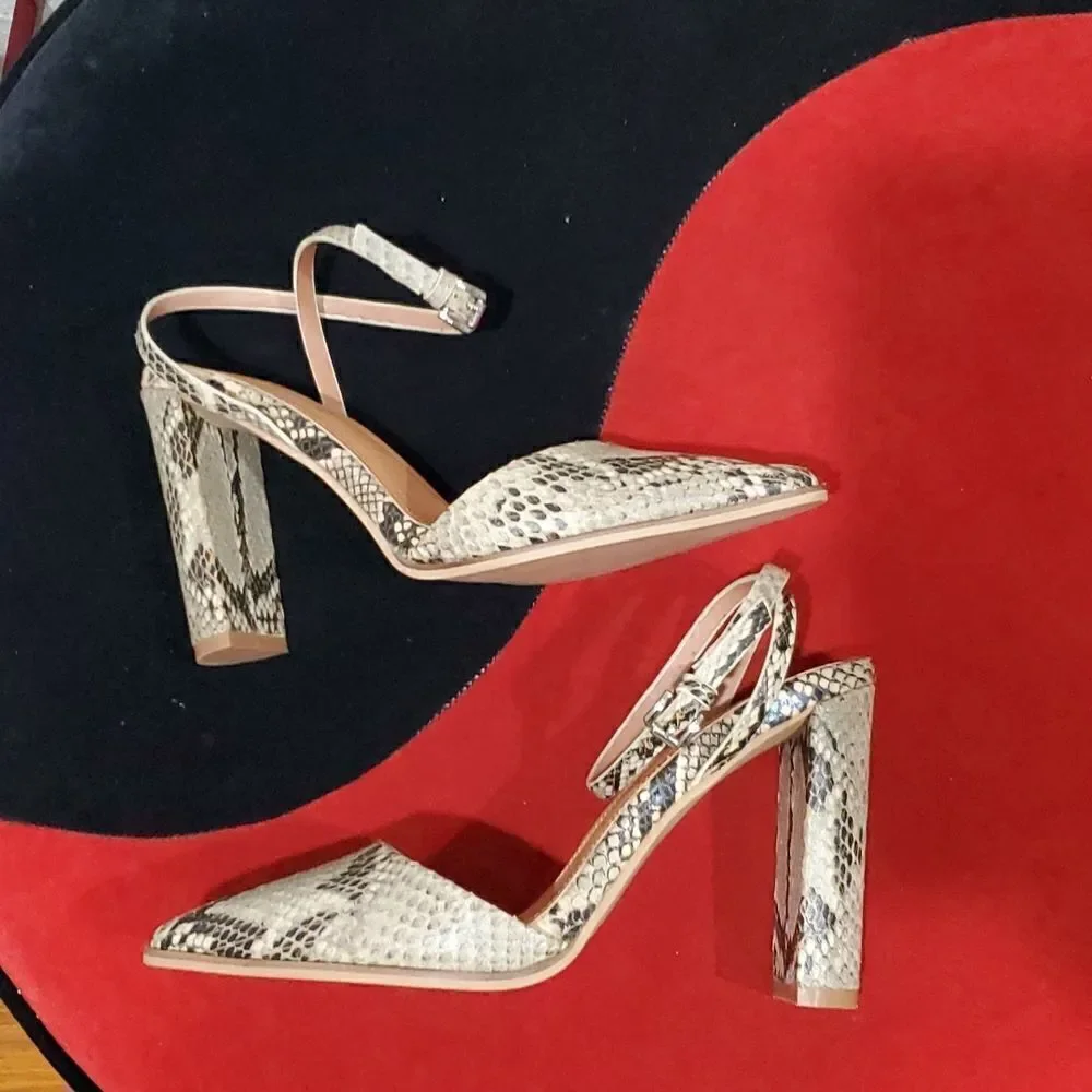 Revolve Alias Mae Snakeskin Heels - Picture 5 of 12